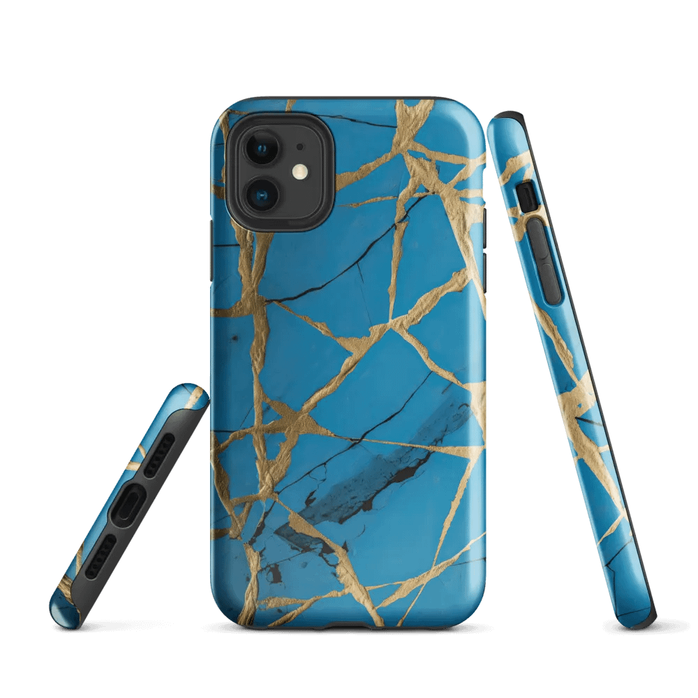 Blue & Gold Kintsugi Tough iPhone Case product image (1)