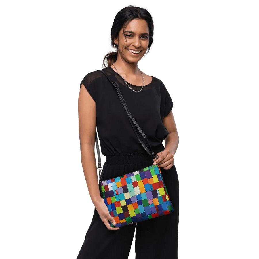 Chroma Grid Crossbody: Colorful Mosaic Bag product image (10)