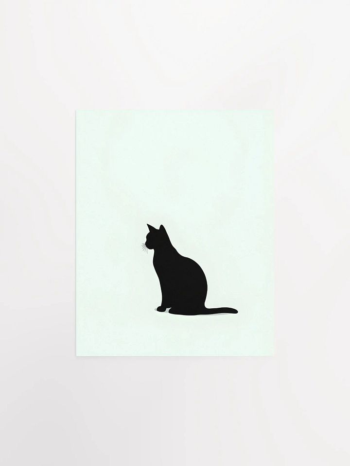 Black Cat Silhouette - Lime Background product image (1)