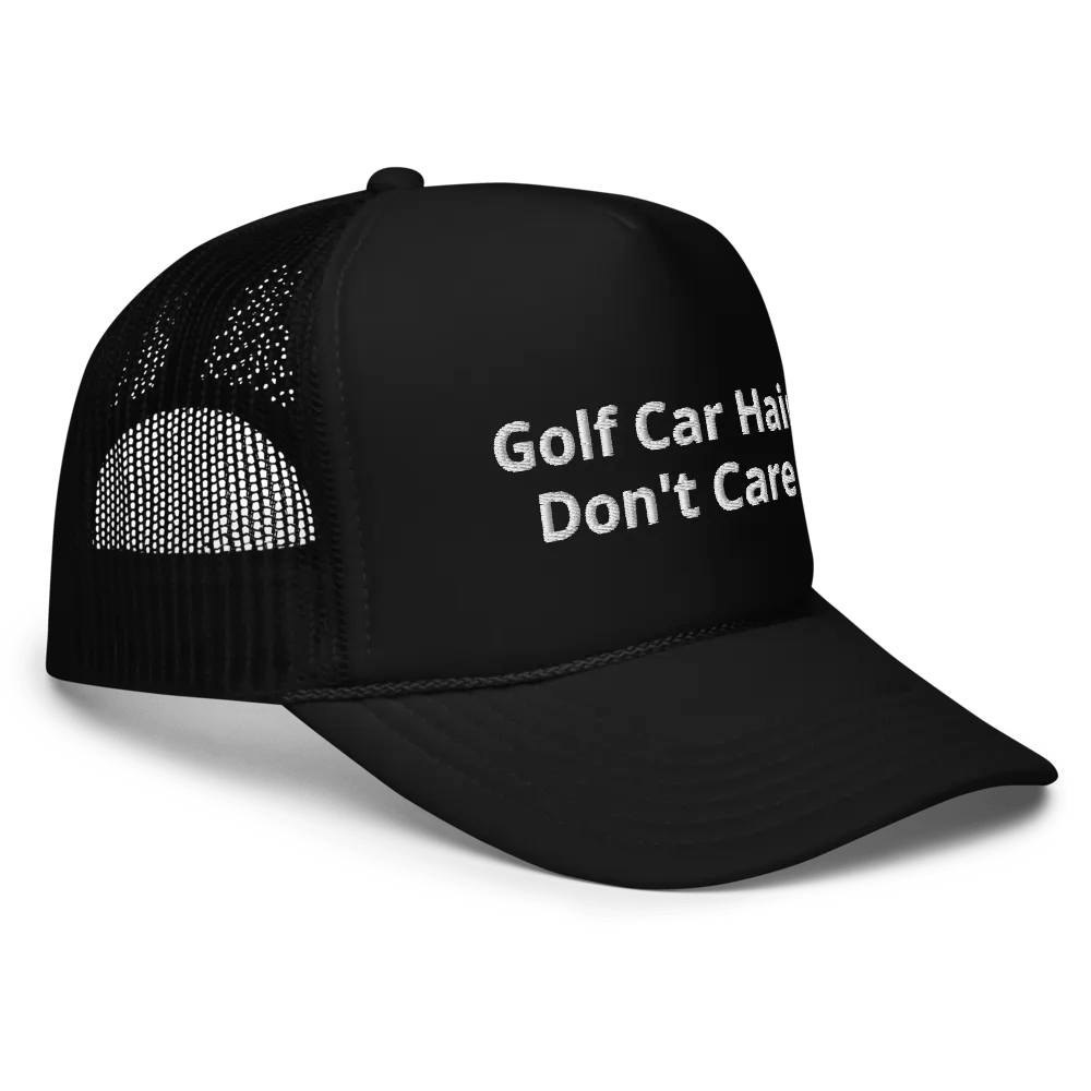 Golf Car Hair Don't Care - Funny Embroidered Hat Trucker Cap product image (3)