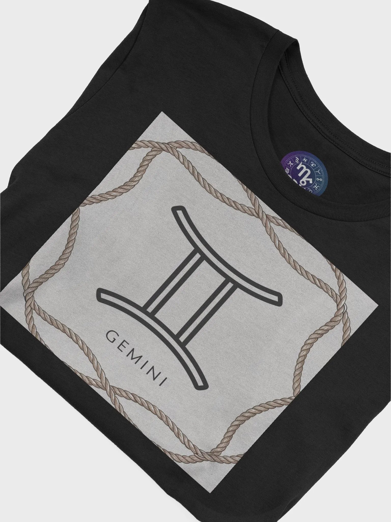 Unisex Gemini Zodiac T-Shirt - Minimalist Design with Rope Frame, Astrology Gift product image (7)
