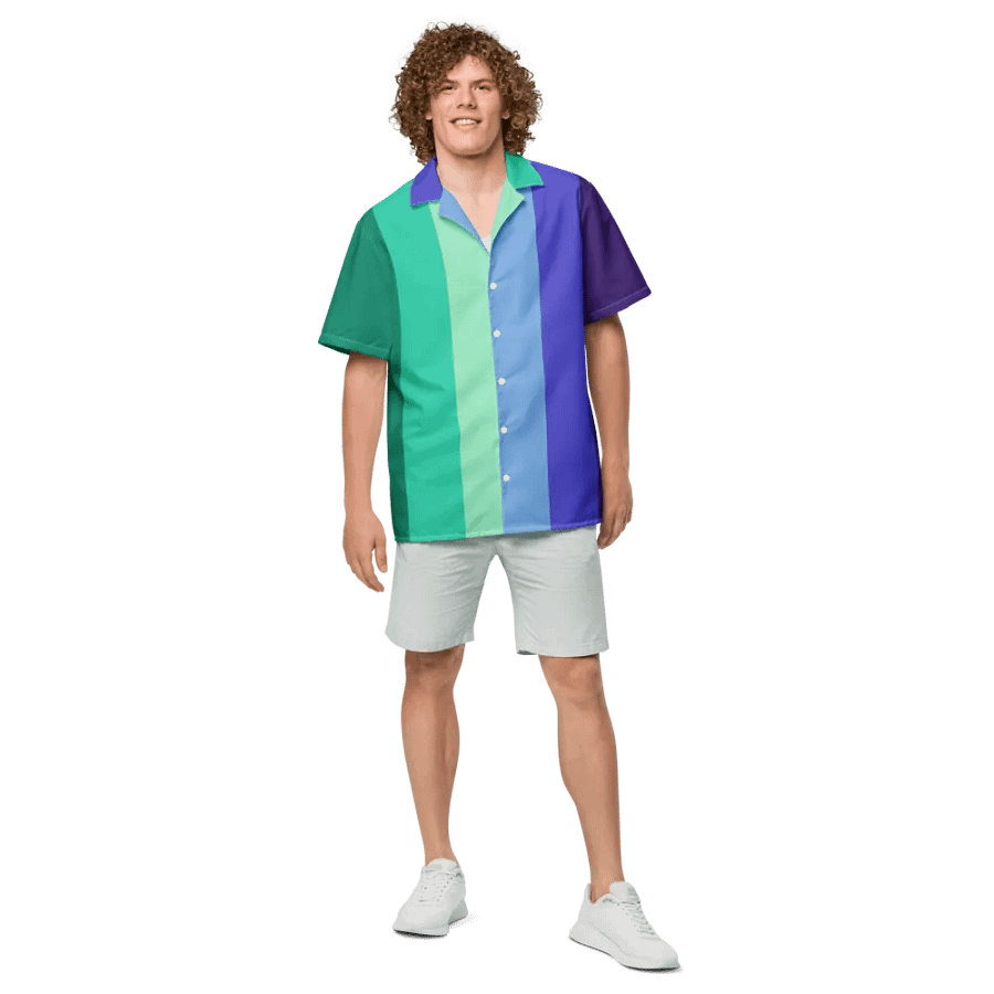 Gay Men's Pride Flag - All-Over Hawaiian Shirt product image (3)