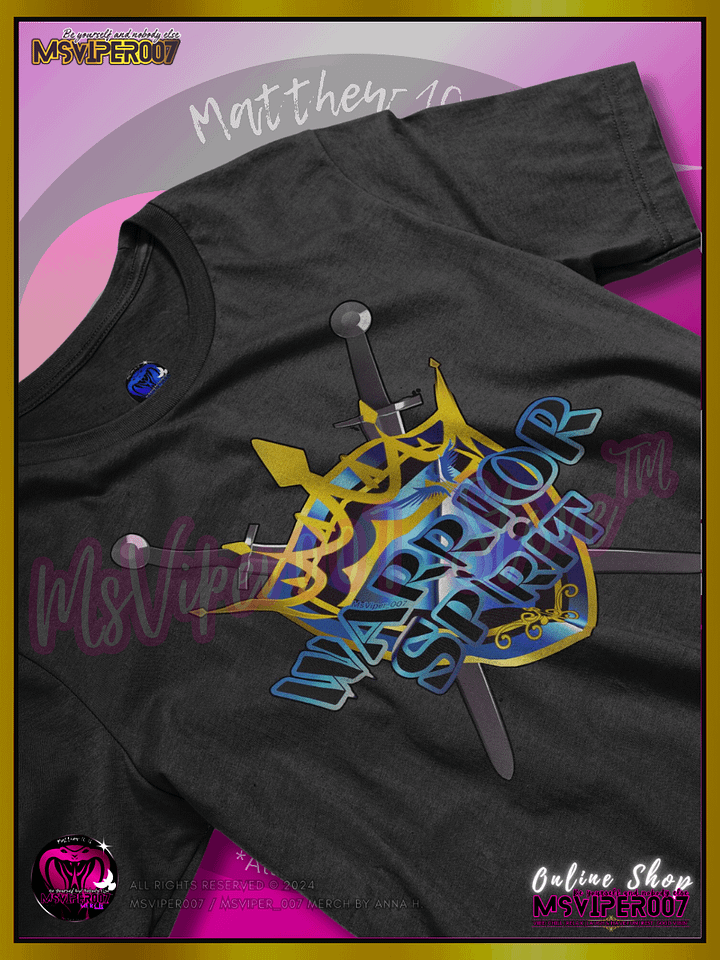 T-Shirt - MsViper007's "Warrior Spirit [gold/blue]" Comfort T-shirt By Anna H. product image (2)