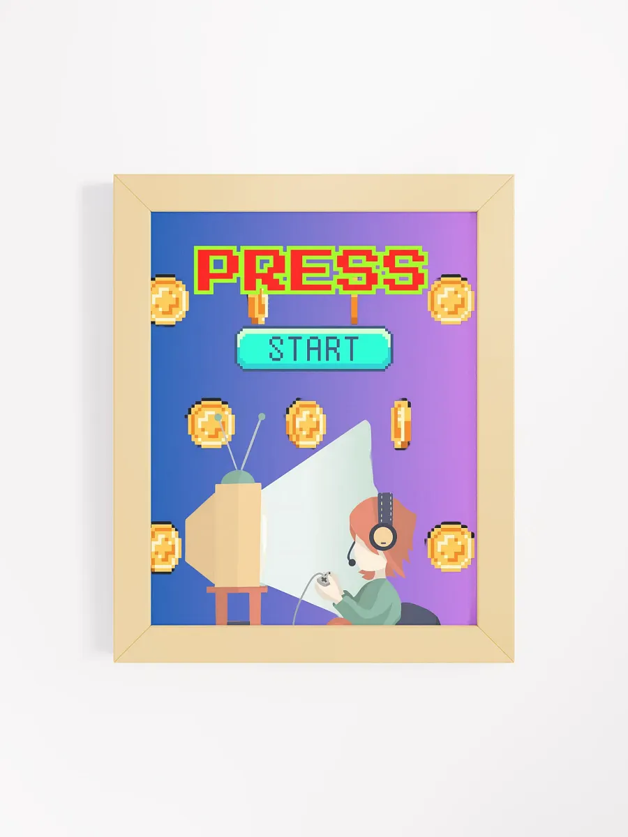 Pixelated Press Start Framed Poster product image (4)