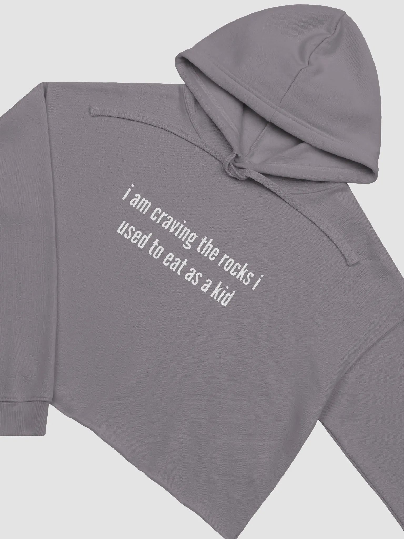 I am craving the rocks I used to eat fleece crop hoodie product image (4)