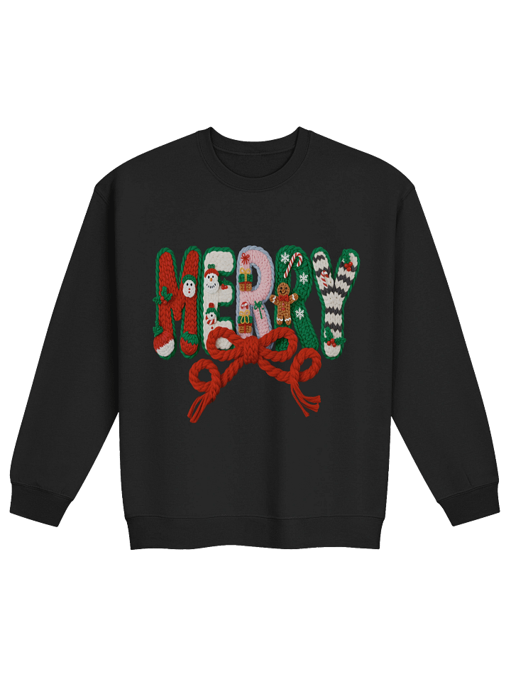 Faux Crochet Graphic Print | Merry Crewneck Sweatshirt product image (2)