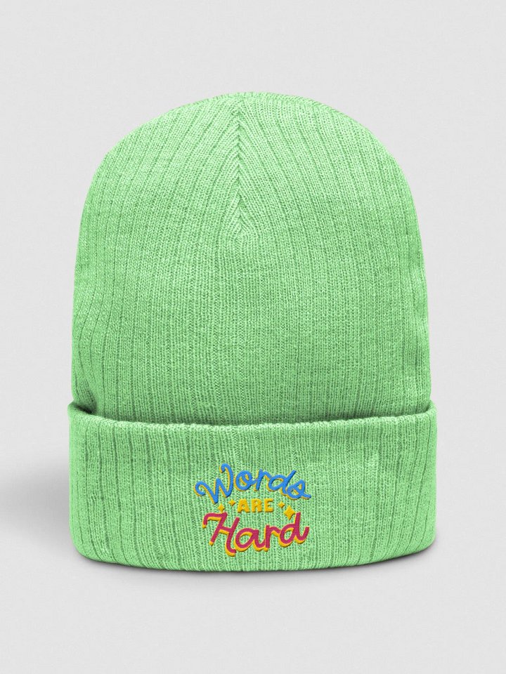 Words Are Hard Ribbed Knit Beanie product image (3)