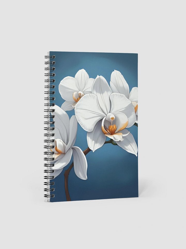White Orchid Spiral Dot Notebook product image (1)