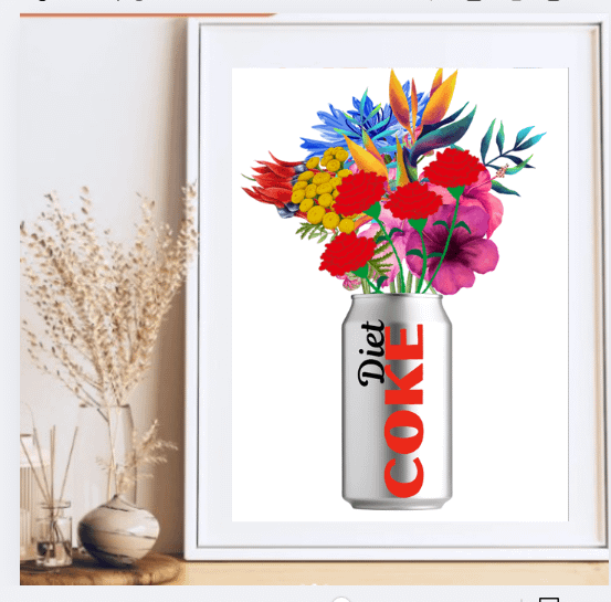 Diet coke can with wildflowers Wall Art product image (2)
