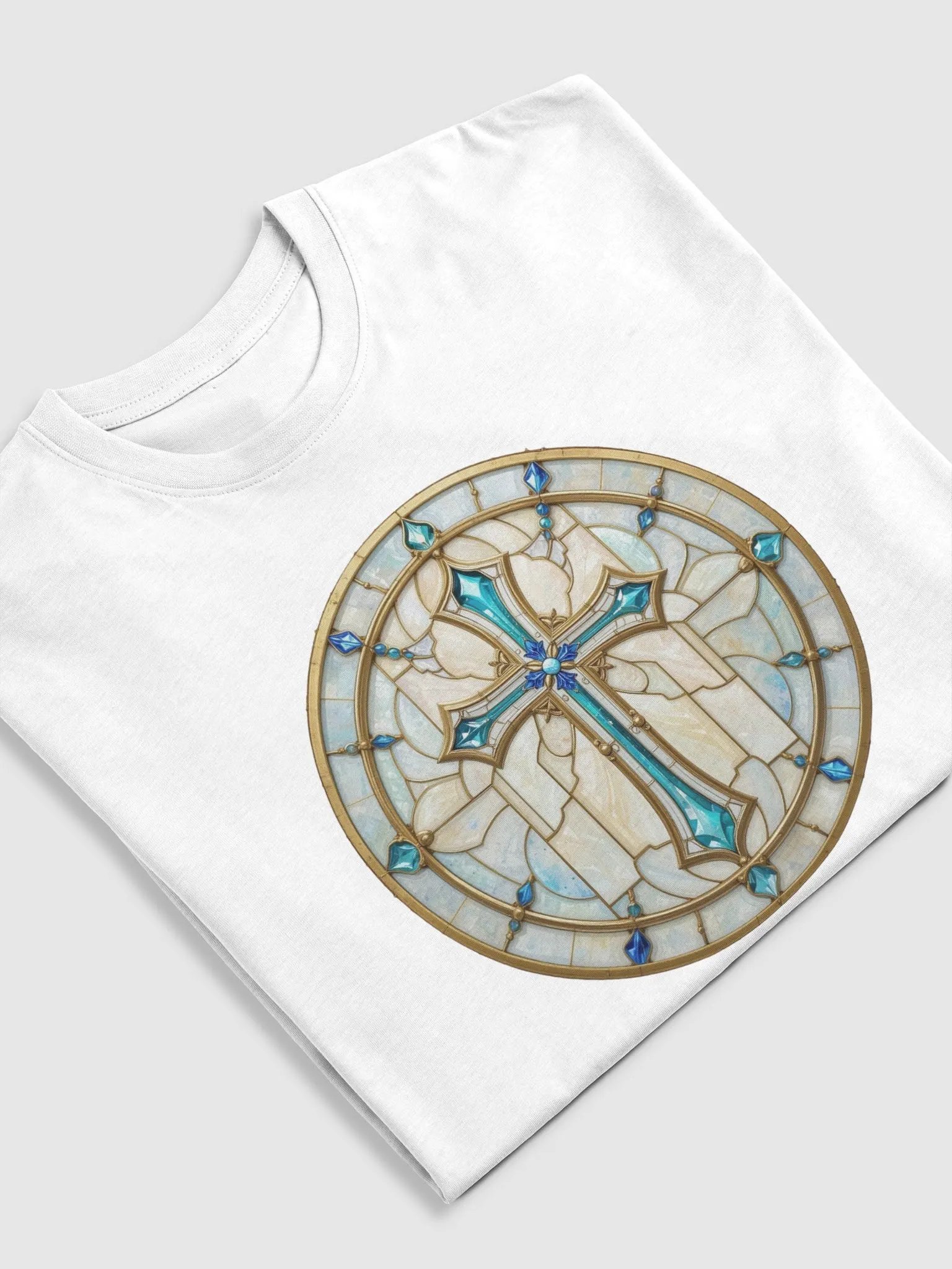 Divine Cross Stained Glass Men's Tee product image (2)