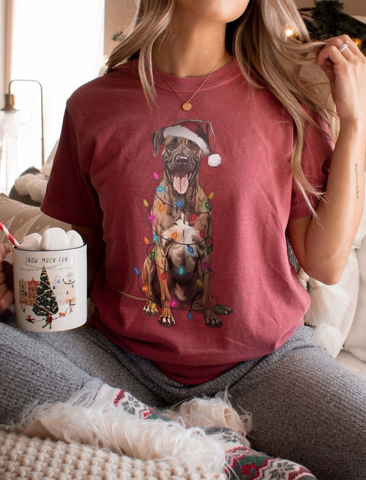 Funny Great Dane(Brindle) Christmas T-Shirt for Great Dane Paw-rents product image (6)