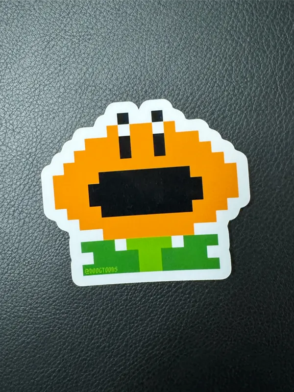 8-bit Talking Flower Sticker product image (1)