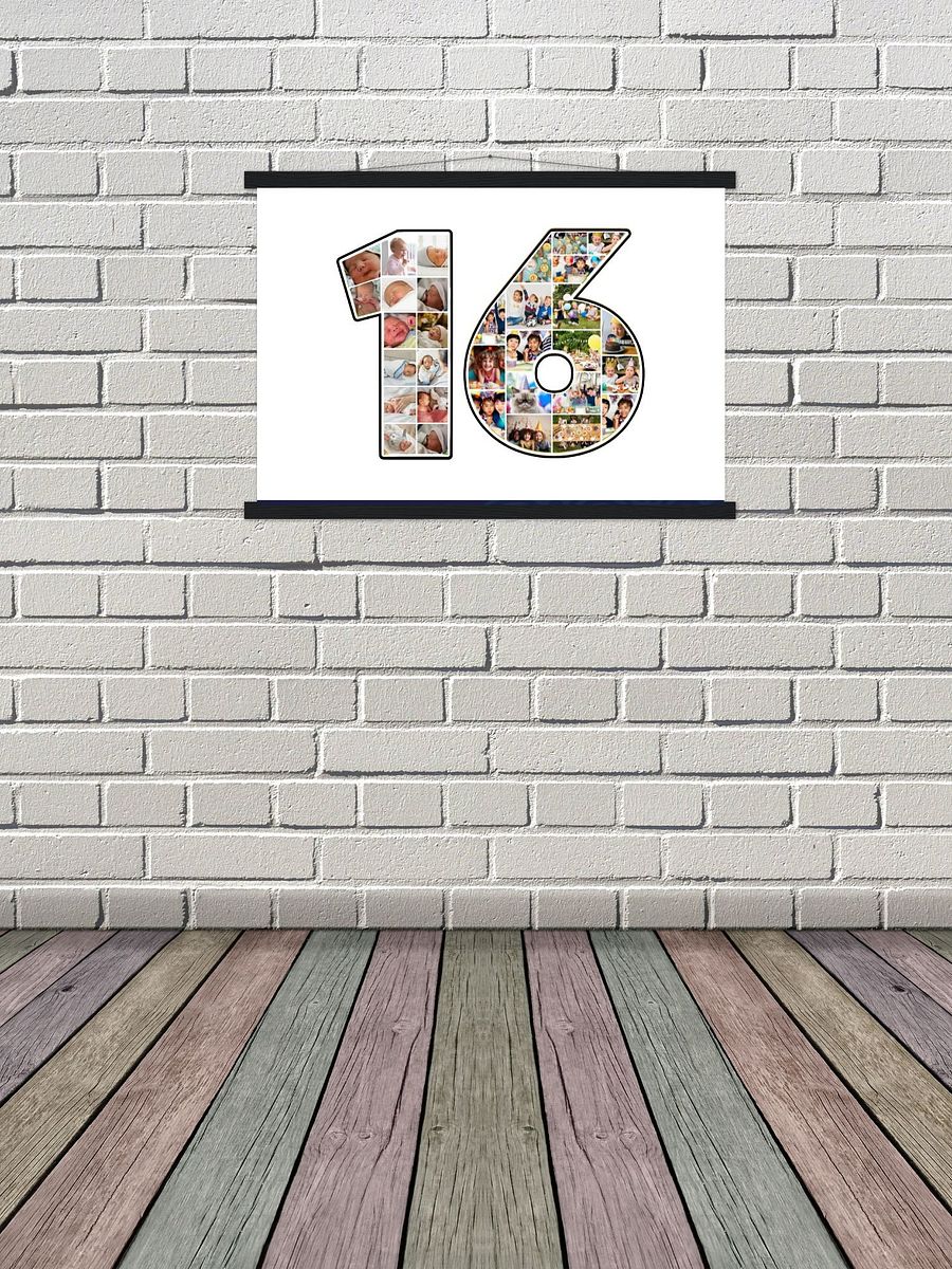 Number 16 Photo Collage Canva Template product image (6)