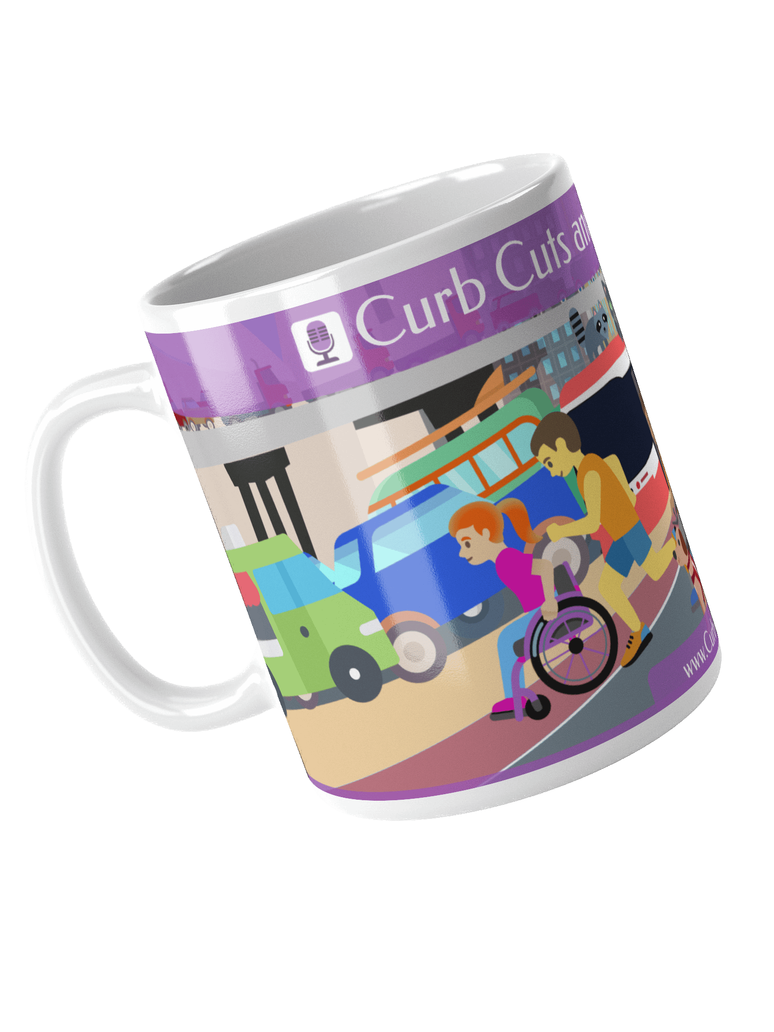 Curb Cuts and Conversations (Queen's Quay, Toronto Design): Mug - Glossy White in regular, large, and Monday morning sizes! product image (4)