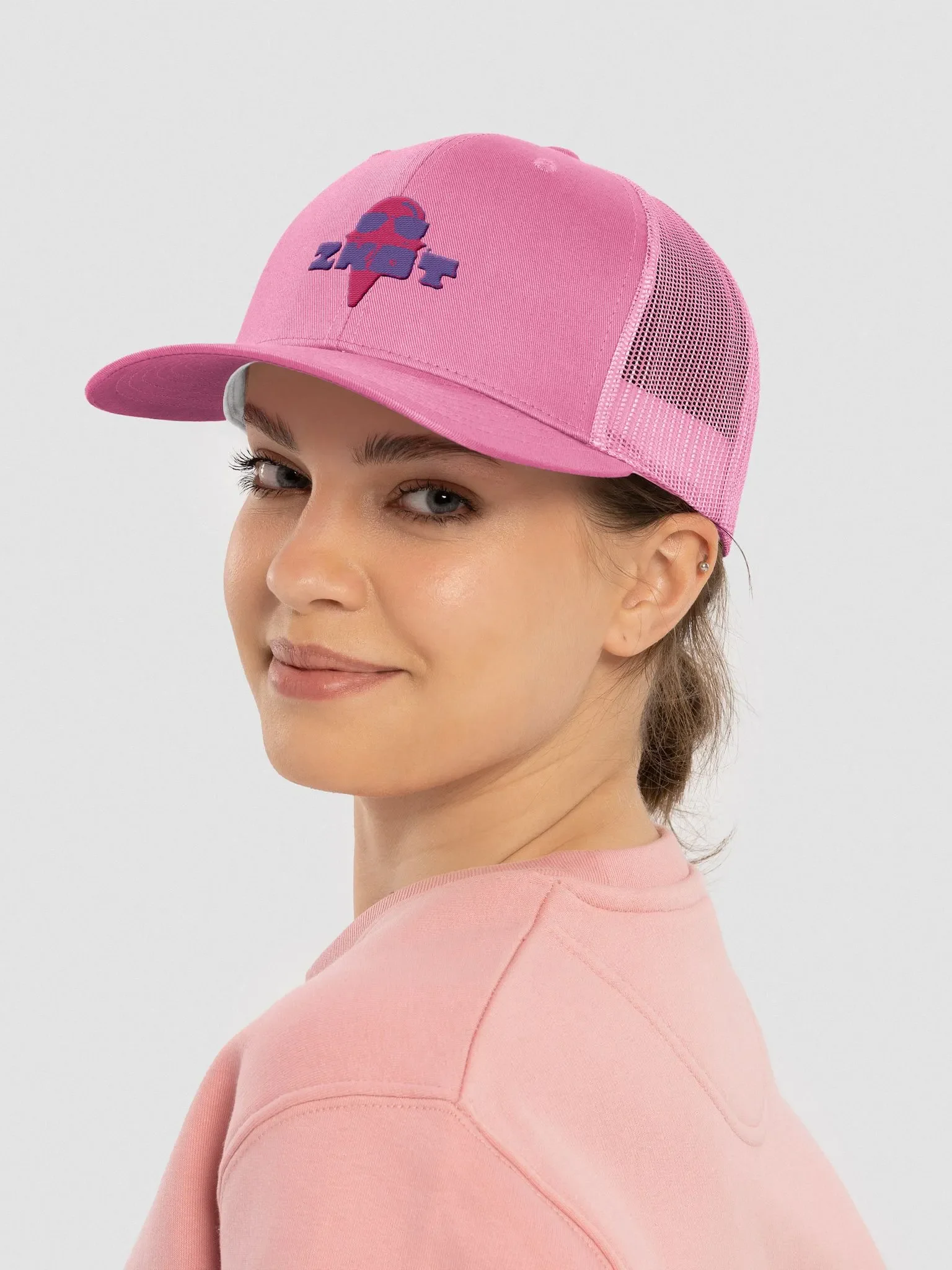 Pink Logo ZKOT Trucker Cap - Show your Support with Style - Headwear product image (4)