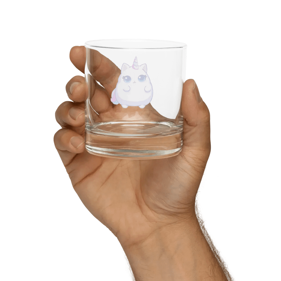 Whimsical Cat Unicorn Rocks Glass product image (8)