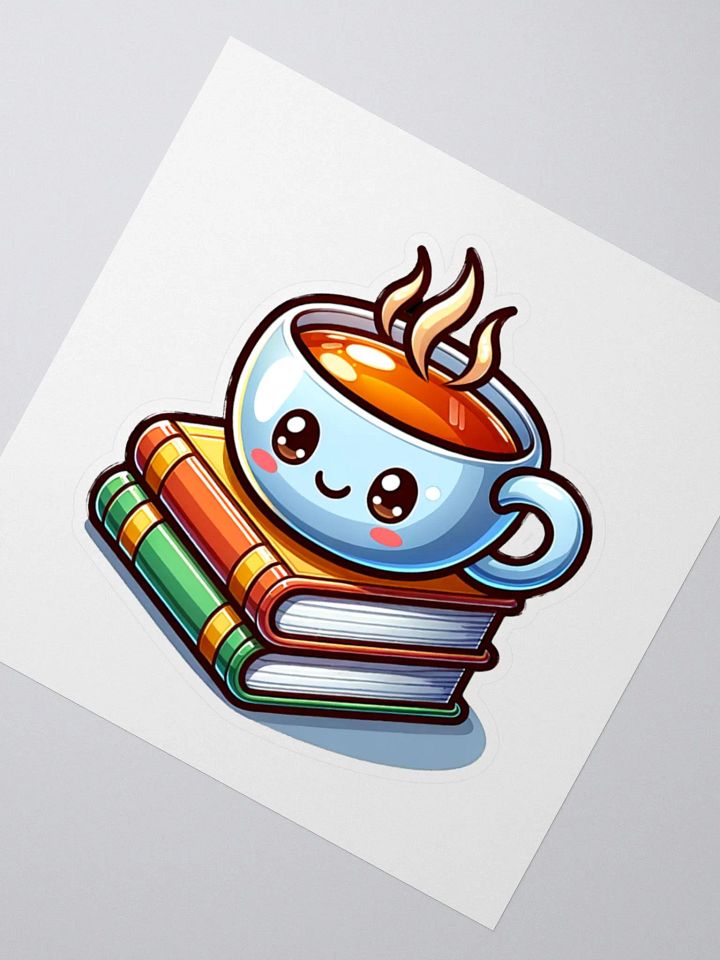 Cozy & Cute Cup Of Tea With Books Sticker product image (2)