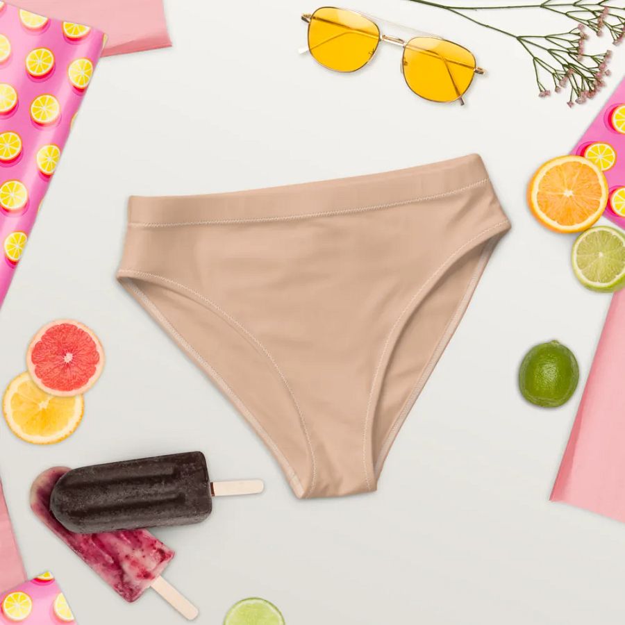 Cream Eco-Green High Waisted Bikini Bottom product image (6)