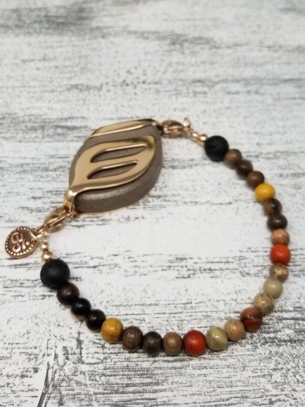 Grounding Earth Aromatherapy Bracelet | Jasper & Wood | Handmade Accessory for Bellabeat Leaf Urban & Ivy product image (2)