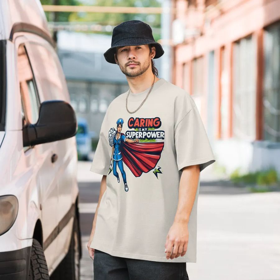 Superhero Nurse Oversized Faded T-Shirt product image (34)