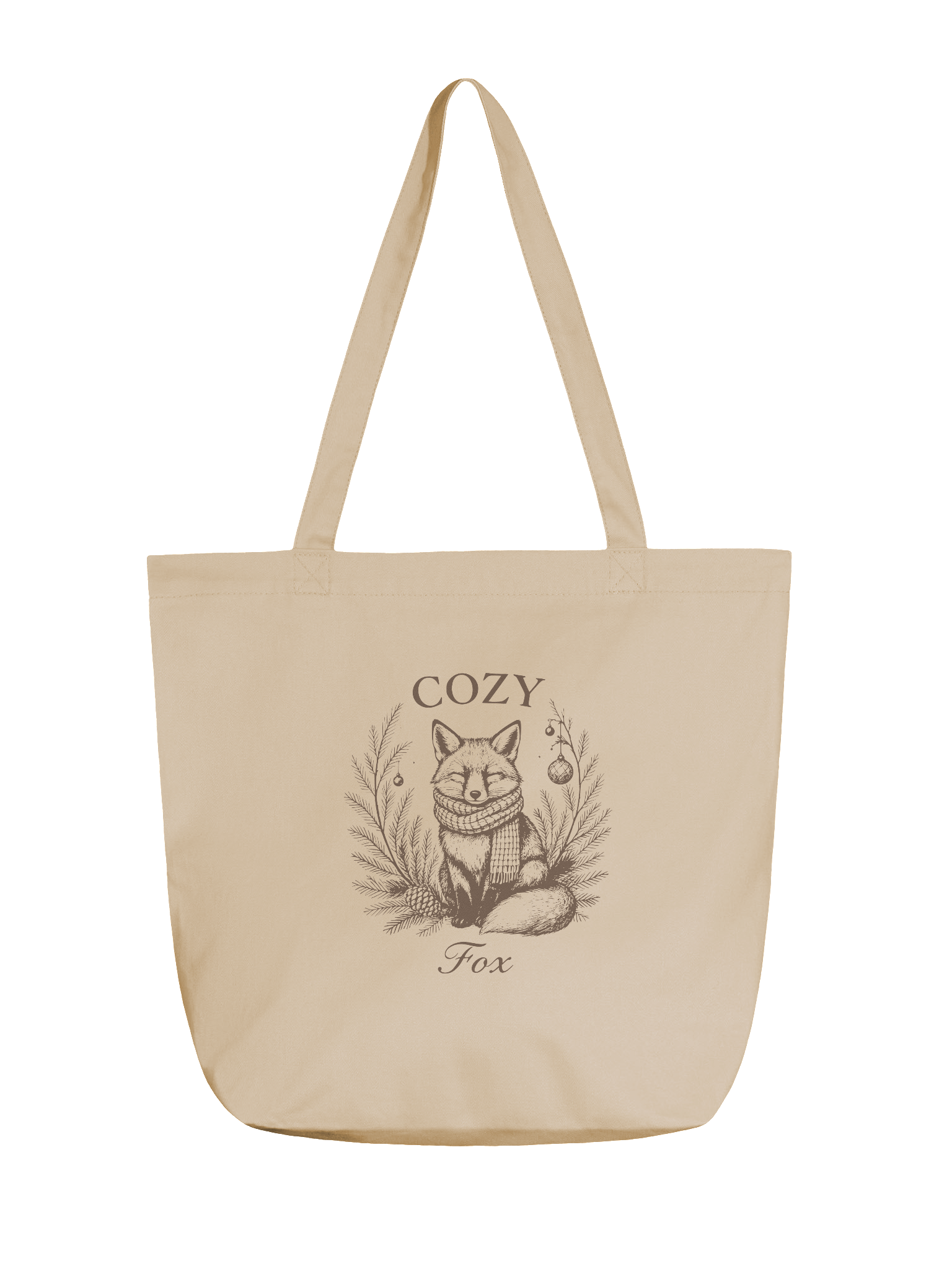 Vintage Cozy Fox Christmas Tote Bag product image (1)