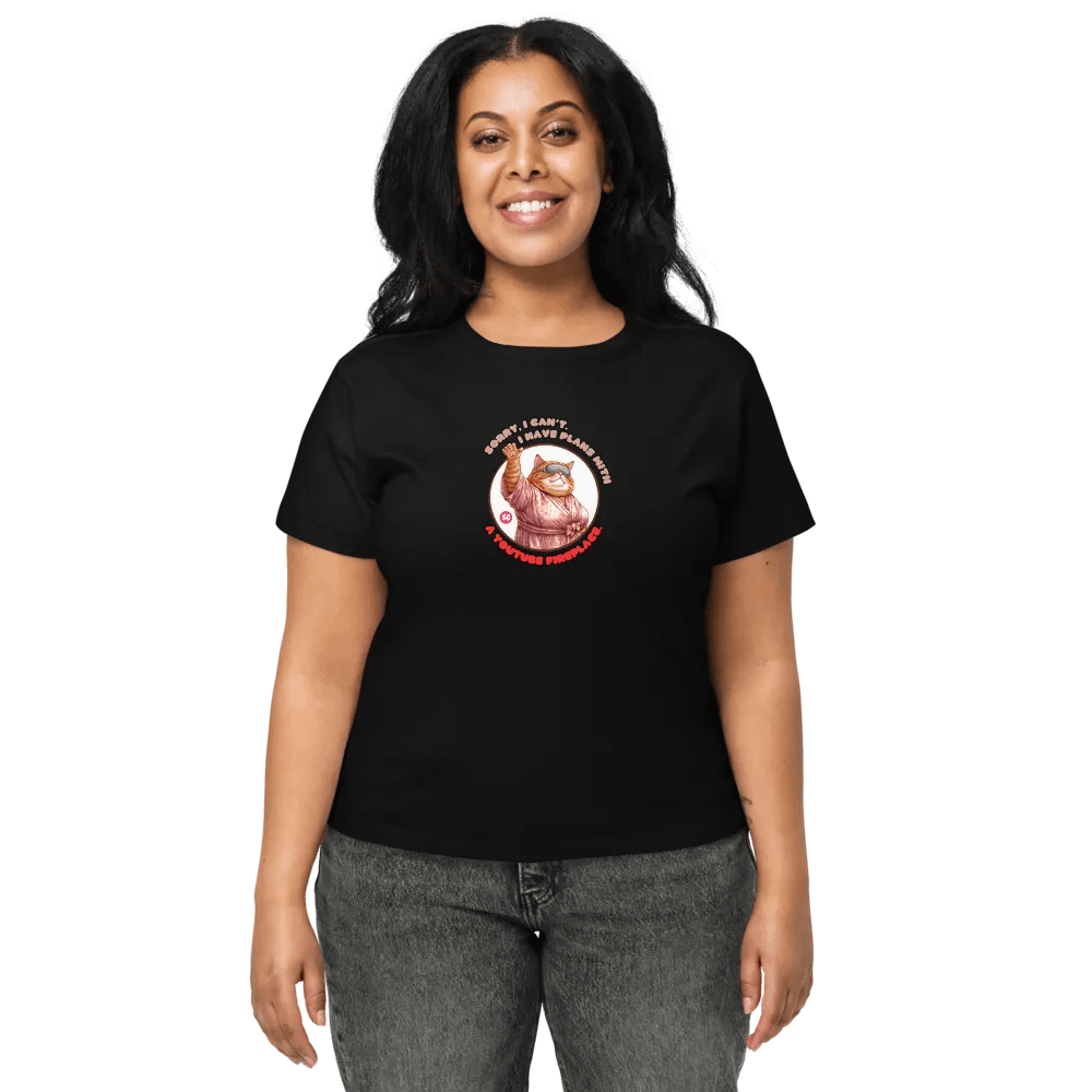 Cozy Cat - Sorry, I Can't. I Have Plans With a YouTube Fireplace | High Waisted Tee product image (2)