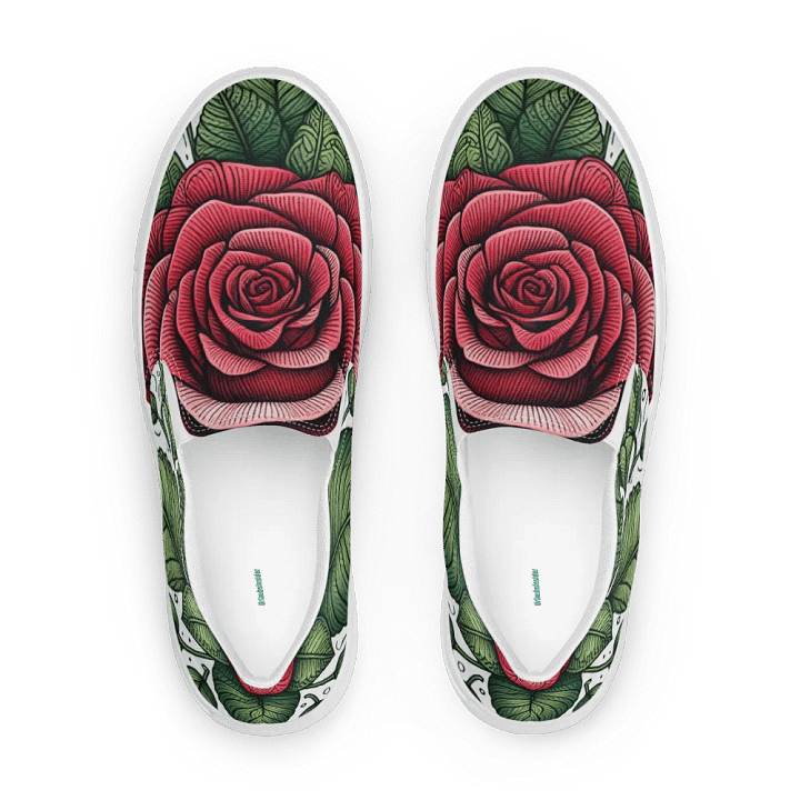Women's Slip-On Canvas Shoes | KI-Design des Rosen-Mandala-Motivs product image (1)