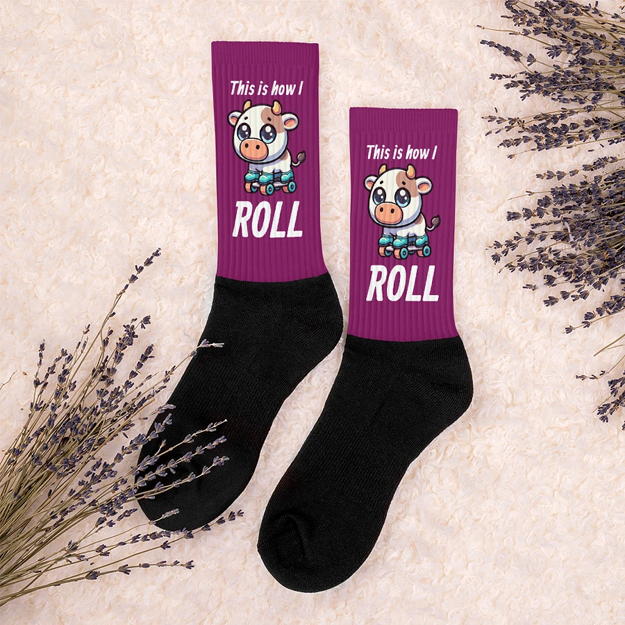 Rollerblading Cow Funny Socks product image (5)