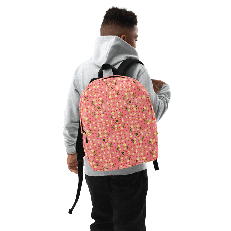 Hearts and Flowers Pink Backpack product image (9)