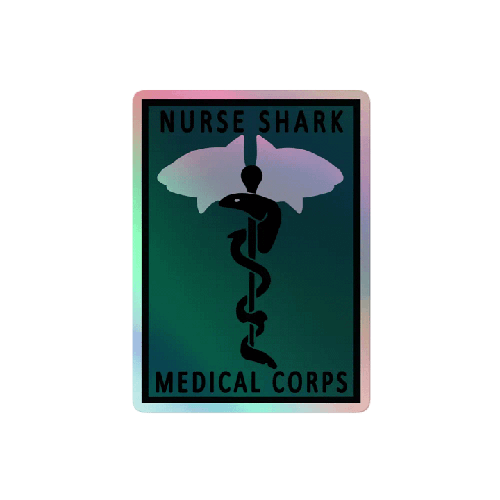 Holographic Nurse Shark Medical Corps Sticker product image (2)