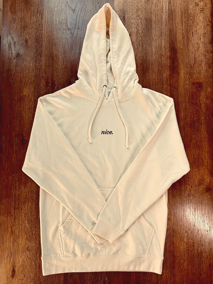 Nice. Athletics Embroidered Hoodie (Bone/Black) product image (1)