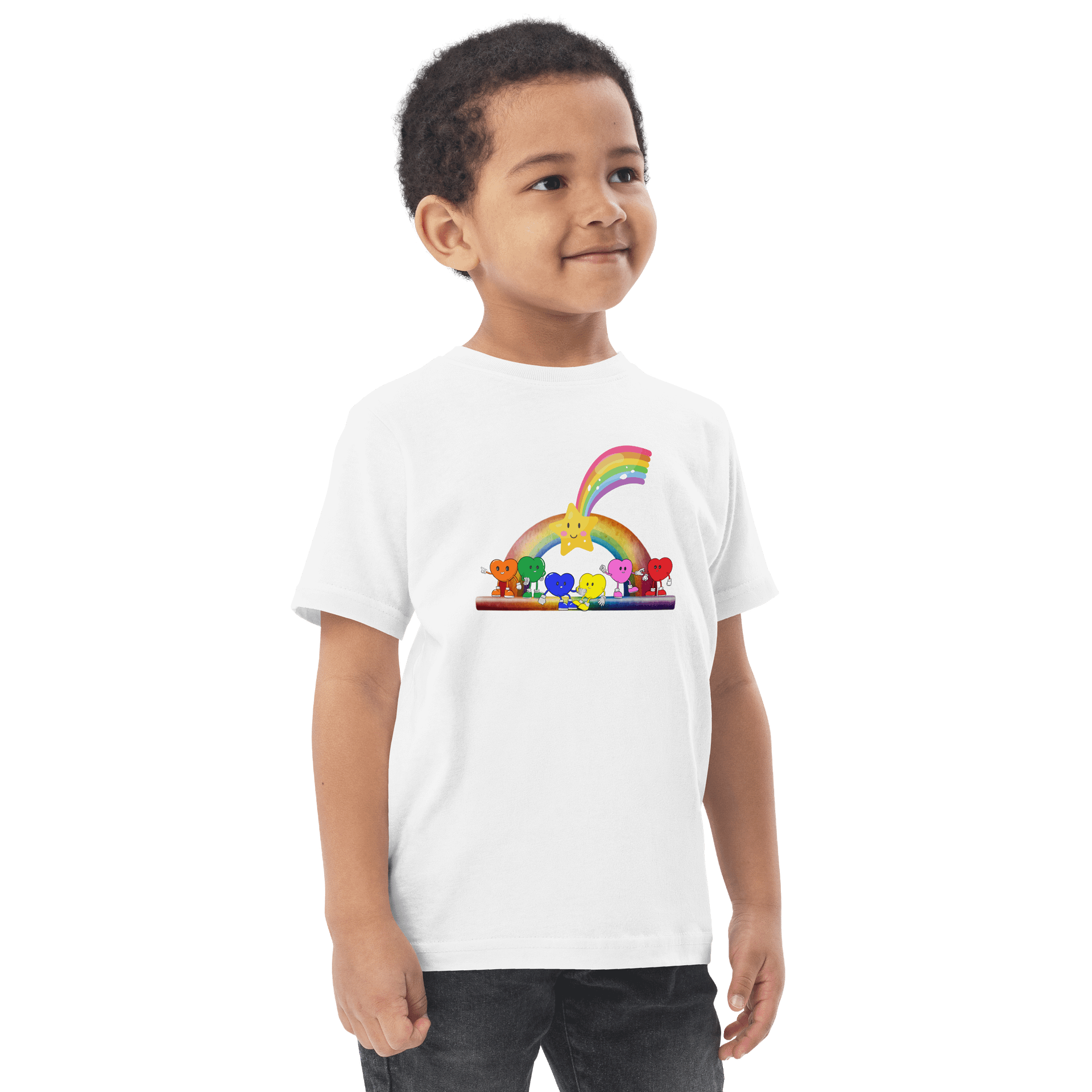 Rainbow Heart Kids' Jersey T-Shirt product image (22)