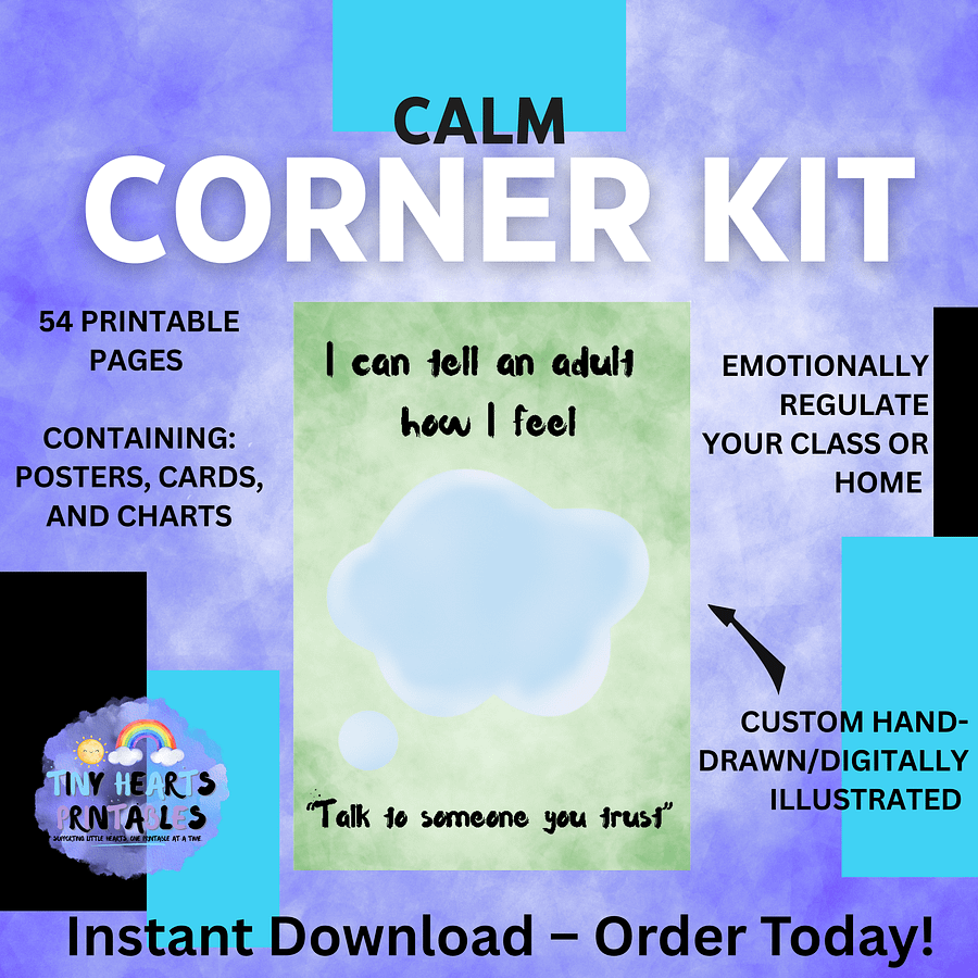 Emotions & Regulation Printable Bundle | Zones of Regulation Posters, Calming Cards, Visuals, Communication Cards SEN EYFS product image (6)