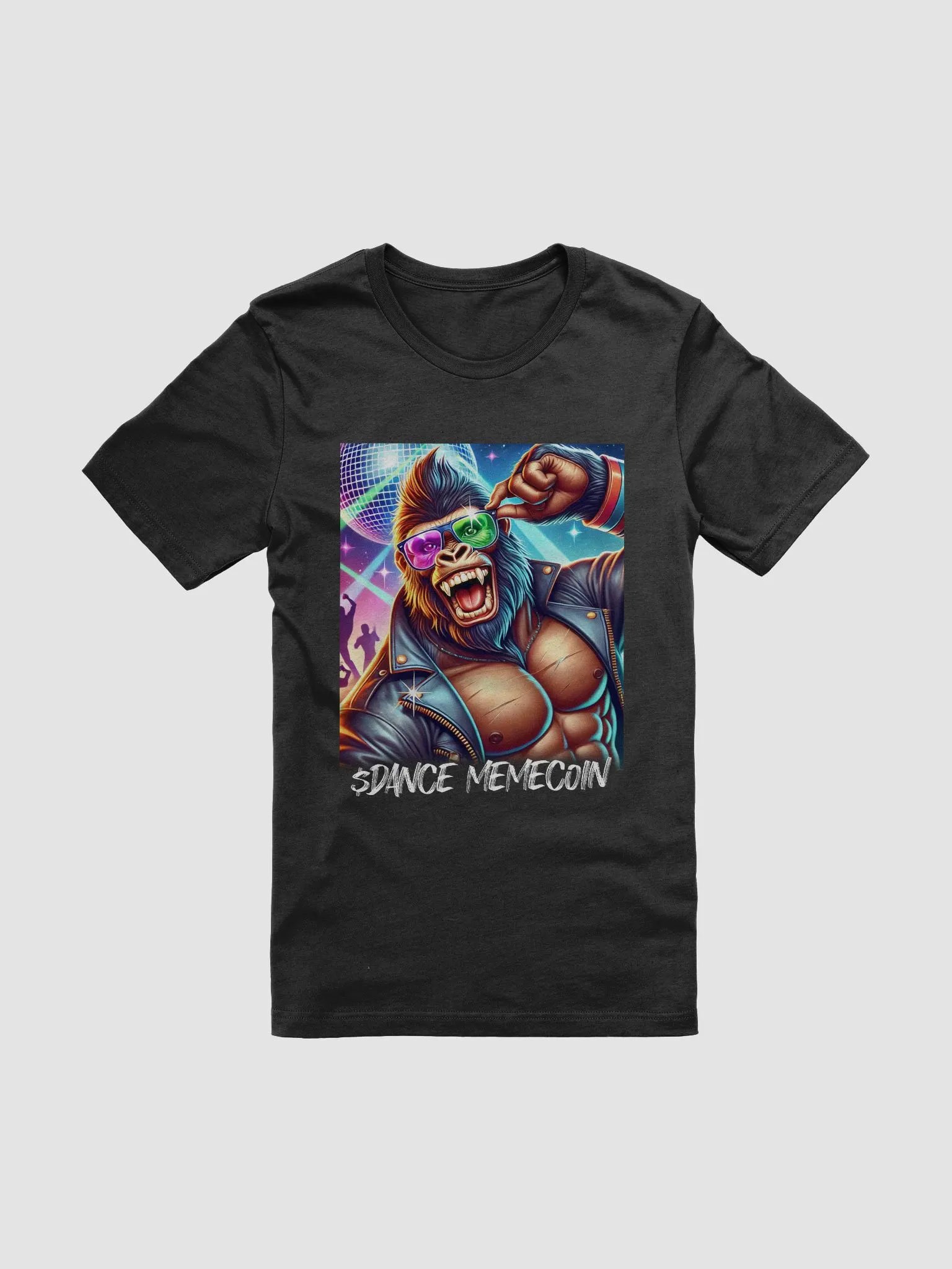 GIGA GORILLA - DANCE MEMECOIN - PREMIUM TEE - BLACK product image (4)