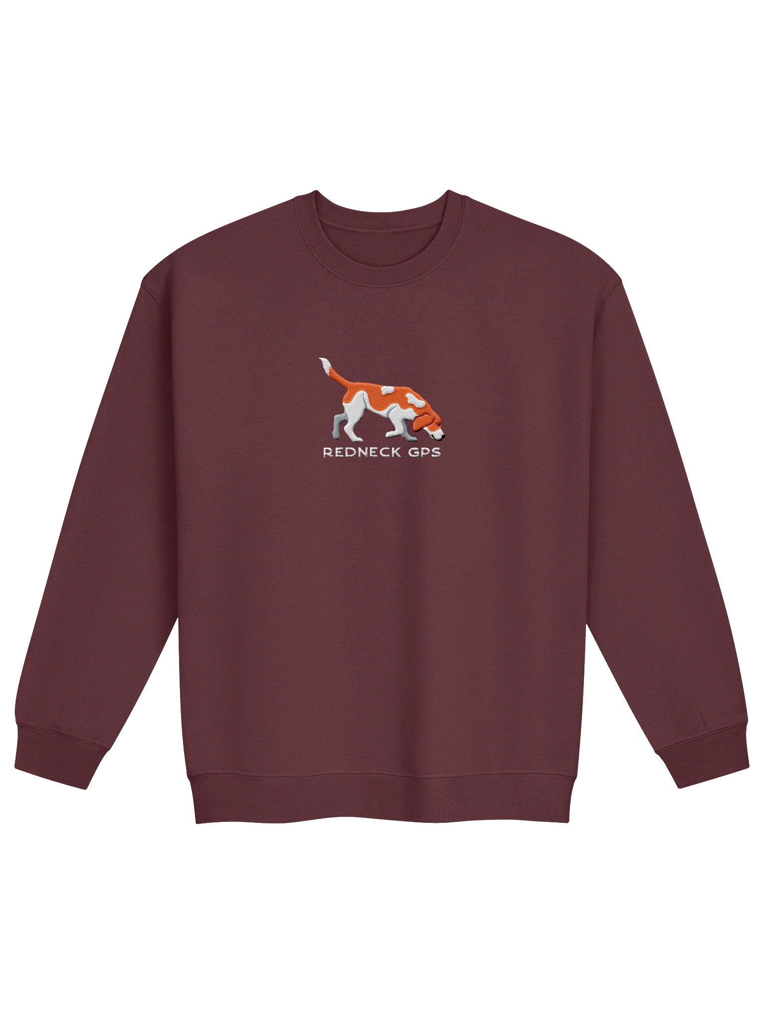 Redneck GPS Sweatshirt (Embroidered) of a Beagle(Red) product image (5)
