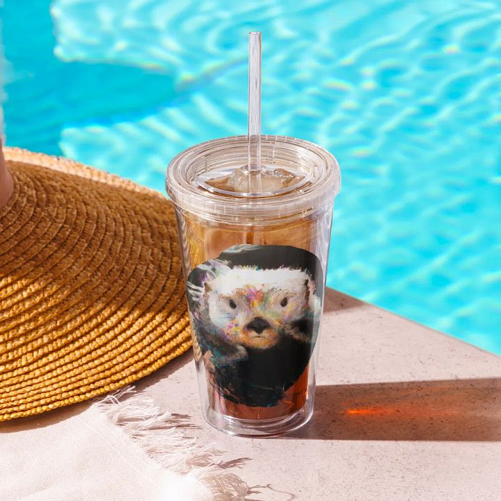 Watercolor Sea Otter Double Wall Tumbler product image (1)