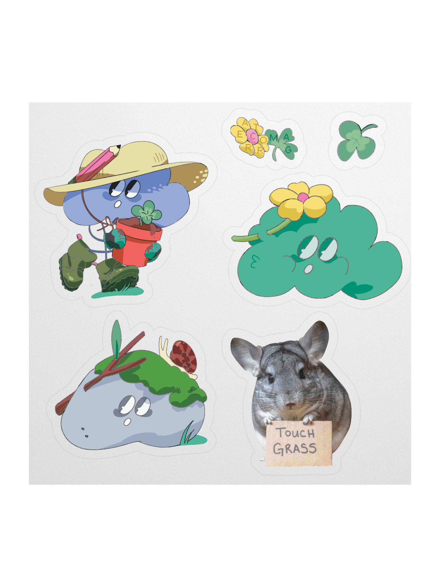 Touch Grass Sticker Sheet — Gardener Ver. product image (1)