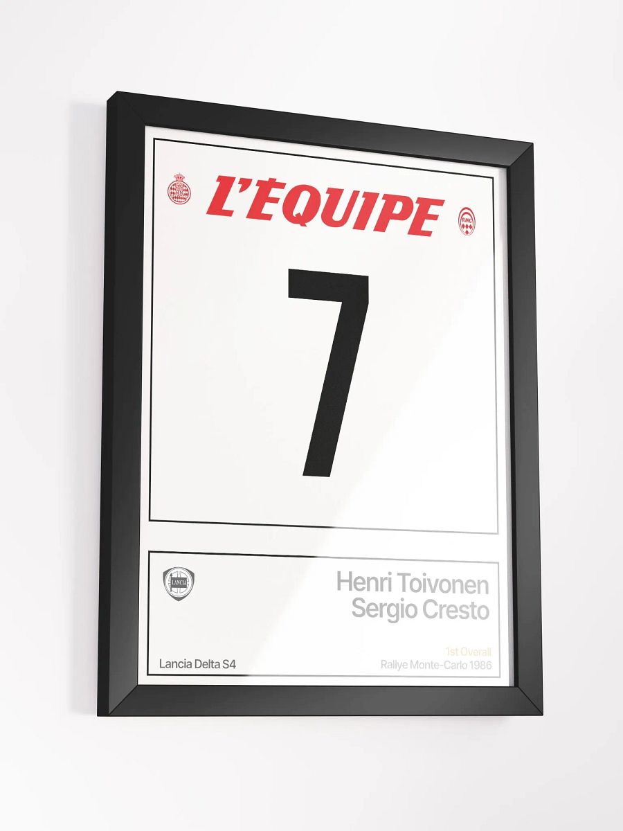 Framed A3 Print / Henri Toivonen / Rallye Monte-Carlo 1986 Number 7 product image (3)
