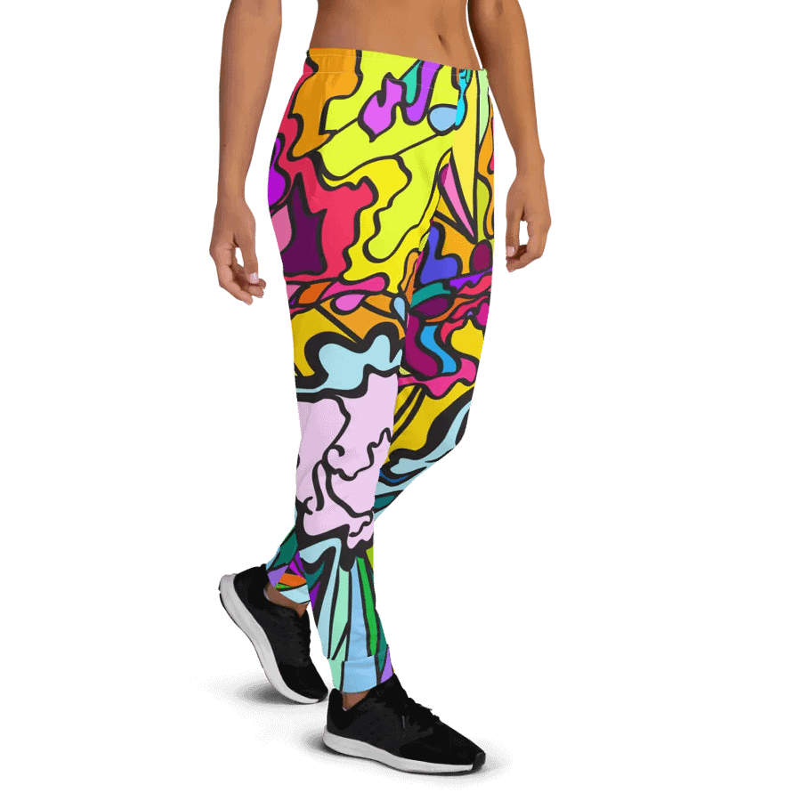 Vibrant Chaos All-Over Print Joggers - Wave at Sunset product image (4)