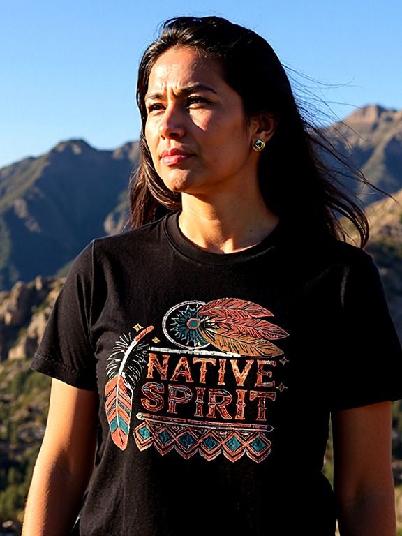 Native Spirit Dream Catcher Feathers & Tribal Patterns Tee product image (1)