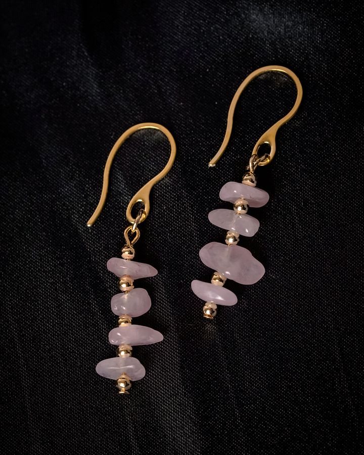 Rose Quartz Earrings product image (1)