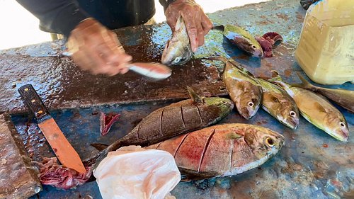 conocimos a Victorino, un hombre que nos aseguró que en su restaurante en Sosúa, el pescado es barato. ¡Así que ya saben, si ...