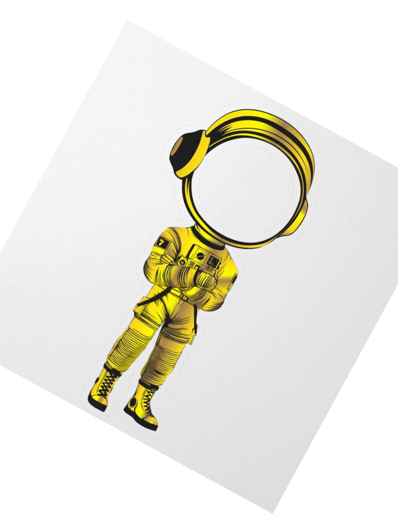 MARS CITY ALL GOLD ASTRONAUT STICKER product image (2)