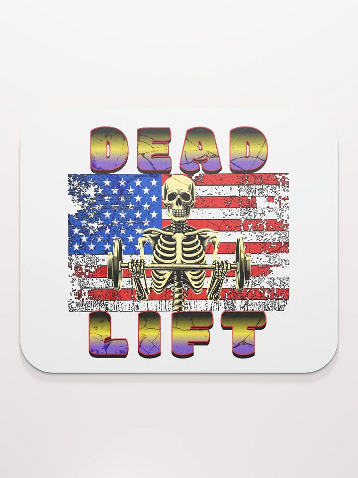 Dead Lift Weightlifting Skeleton Patriotic Mouse Pad product image (1)