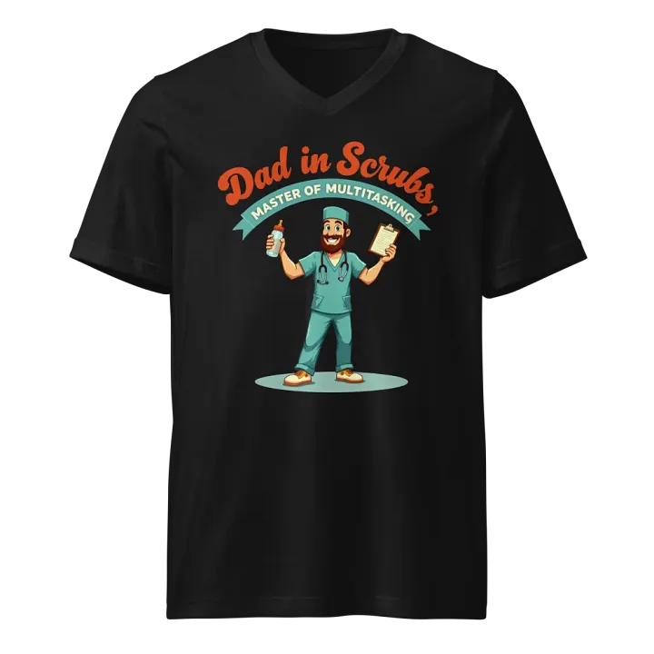 Multitasking Dad in Scrubs V-Neck Tee product image (1)