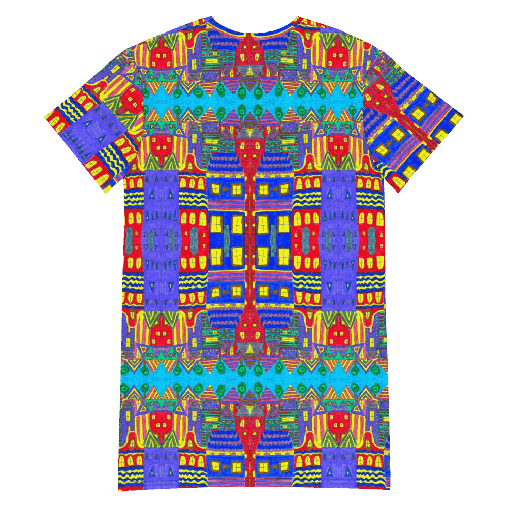 Abstract Playful Houses #2 Ladies T Shirt Dress product image (8)