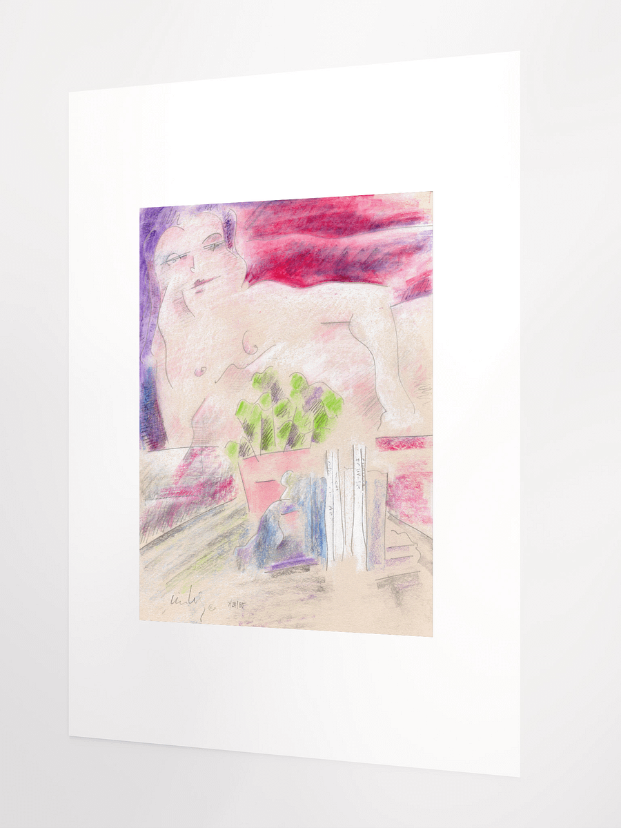 Pink Figure w/Books & Flowers: What Made the Boom 7.24.85 print product image (3)