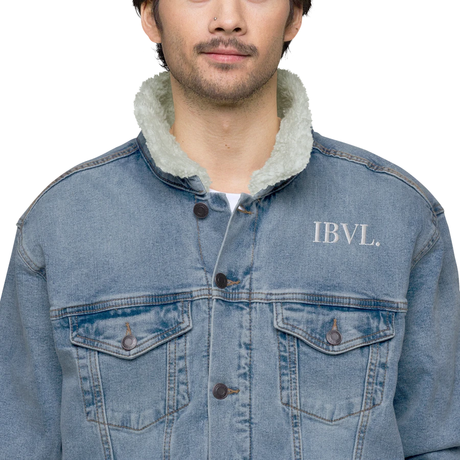 Embroidered IBVL Signature Unisex Sherpa Denim Jacket product image (4)