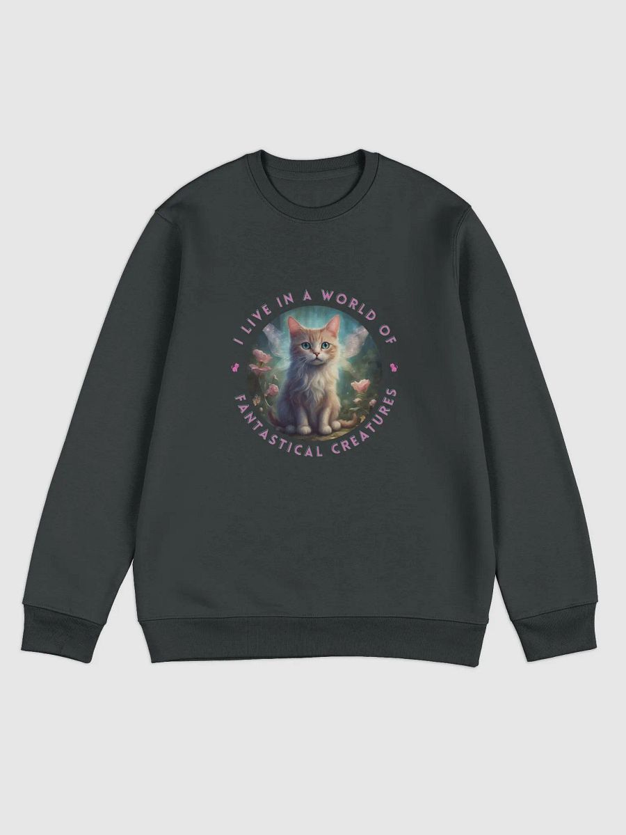 I Live in a World of Fantastical Creatures Kitten Unisex Sweatshirt product image (3)