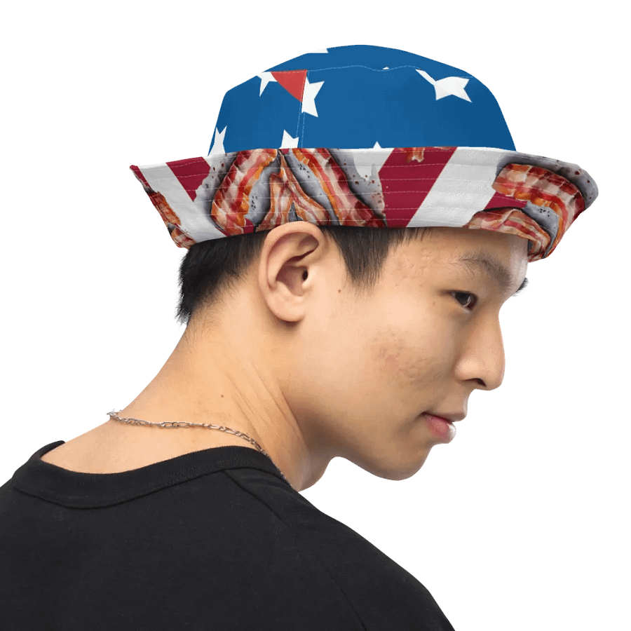 Bacon Strips, & Stars and Stripes Reversible Bucket Hat product image (8)